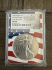 2021 $1 AMERICAN SILVER EAGLE NGC MS70 EARLY RELEASES USA FLAG CORE T1
