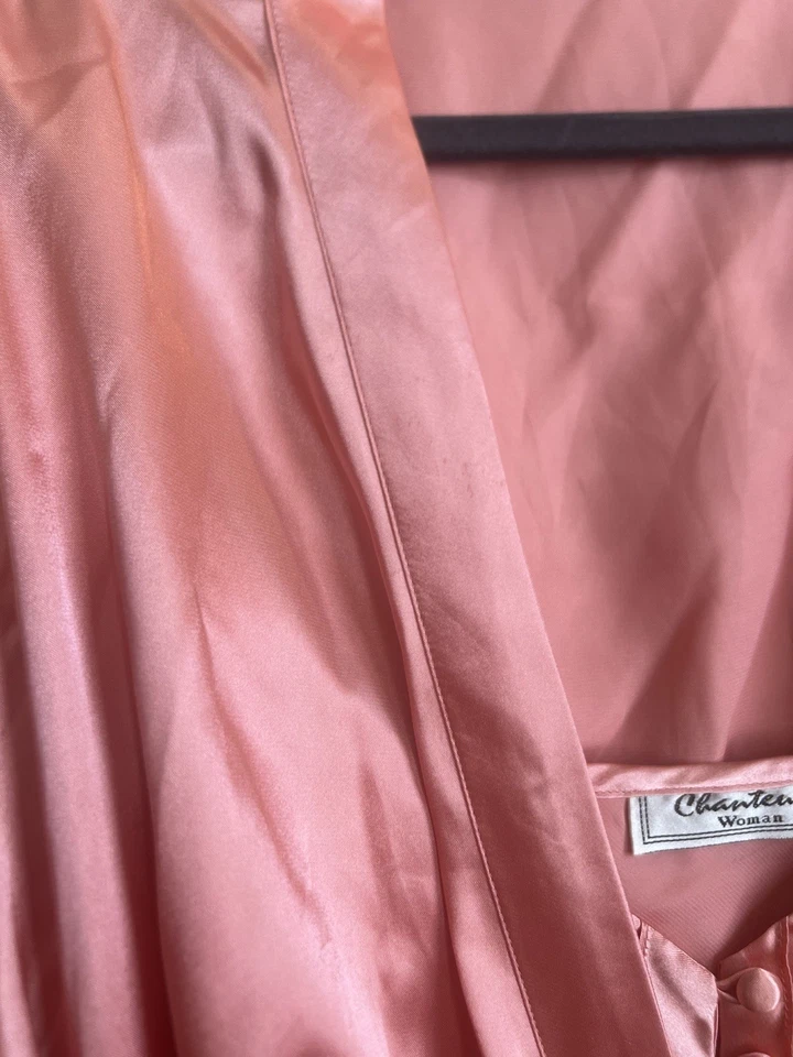 Conjunto de camisón de seda melocotón de 2 piezas para mujer talla 2XL de Chanteuse Foto 4 de 4