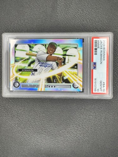 2026 Bowman Baseball Jackie Robinson Anime SSP Case Hit  Dodgers PSA 10  POP 3!