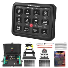 Touch Switch Panel For Pickup SUV Boat UTV 12 Gang RGB LED 4 Control Modes