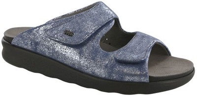 SAS Cozy Sandal Silver Blue 10 Wide, Women's Shoes New In Box Save Big