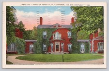 Vintage Ashland Home of Henry Clay Lexington Kentucky Postcard 1953