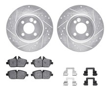 For Mini Cooper 07-15 Drilled Slotted Front Brake Kit W Performance Sport Pads