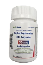 Diphenhydramine 50mg CAPSULES 100ct  Antihistamine AKRON PHARMA --