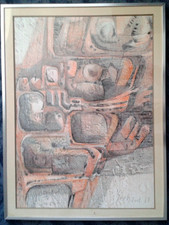 " Compression 88 " Rare et belle technique mixte de Jacques SECHAUD