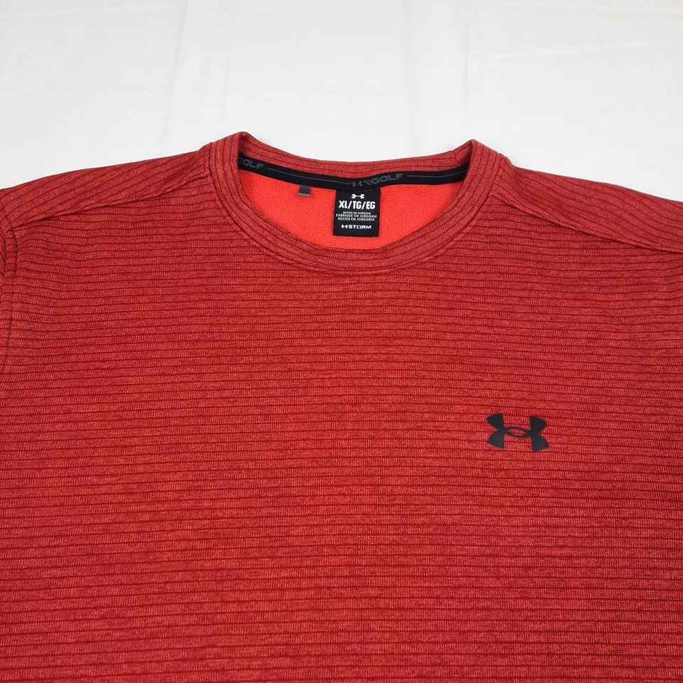 Suéter de golf Under Armour XL naranja para hombre UA Storm suéter cuello redondo polar Foto 2 de 4