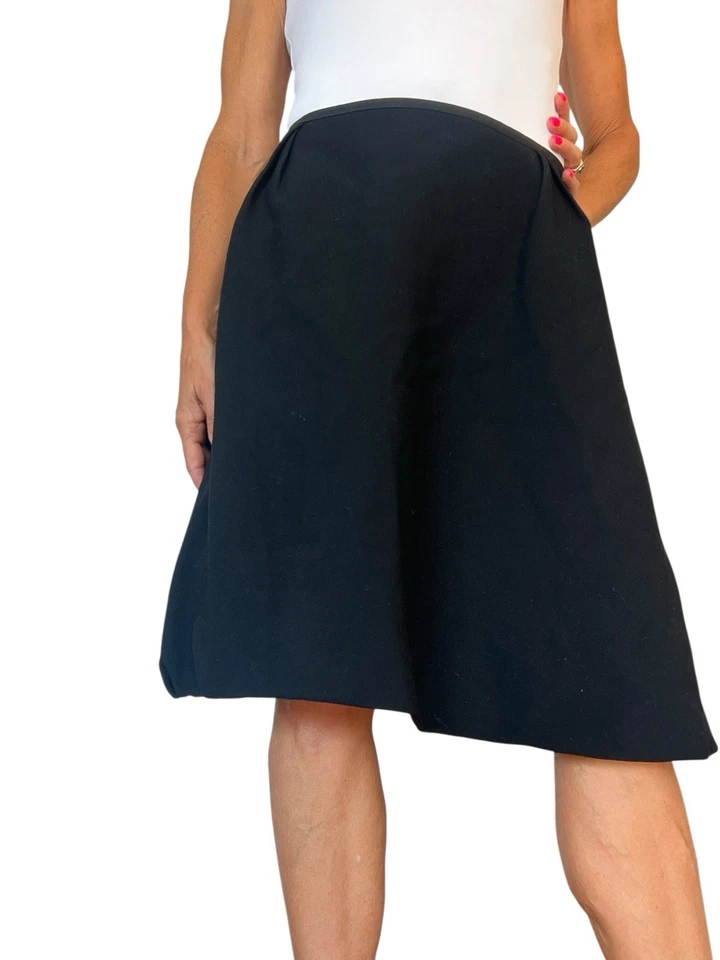 AUTÉNTICA FALDA LOUIS VUITTON FRANCIA 42 EE. UU. 8 NEGRA BURBUJA ACAMPANADA NECESITA CREMALLERA Foto 4 de 4