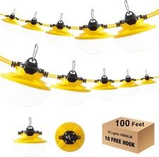 100FT Construction String Light 130W 16000Lm, 5000K Industrial Grade LED
