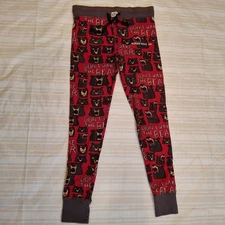 Lazy One Pajama Pants XS Red Dont Wake The Bear PJs All Over Print Jackson Hole