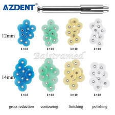 80pcs Dental Composite Finishing Polishing Discs assorted kit + Mandrel 12/14mm
