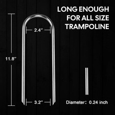 Trampolines Wind Stakes Heavy Duty U Type Sharp Ends Safety 12inch Ground Anc...