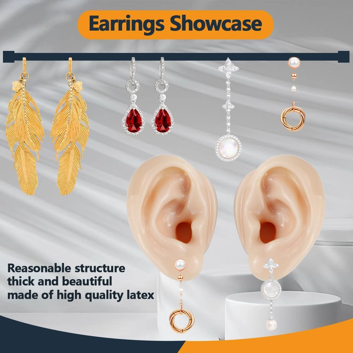 2 Pcs Silicone Ear Model, Fake Ear Models Left and Right Soft Flexible Model image 5