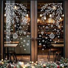 Christmas Window Clings Decorations:Branch 40 70cm/15.7 27.6IN, White