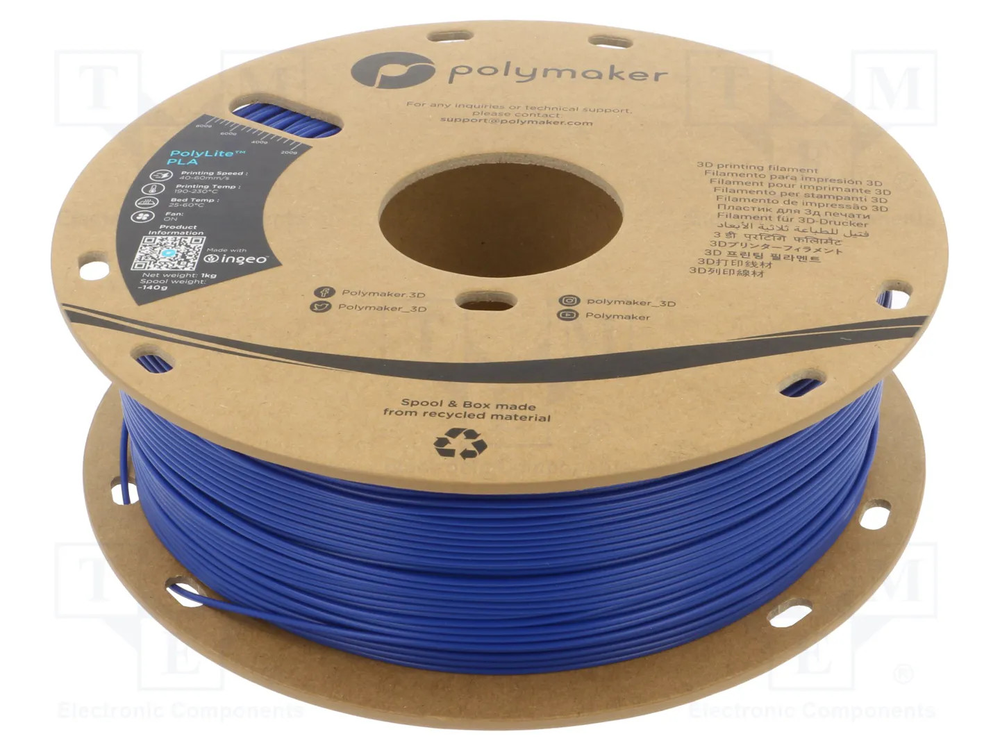 Polymaker PA02005 PolyLite Filament PLA 1.75mm 1Kg Blue - Image 3
