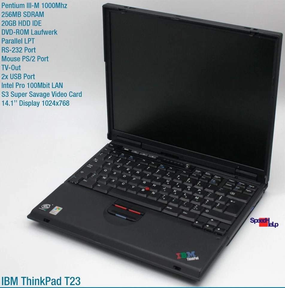 Notebook IBM THINKPAD T23 INTEL PENTIUM 3 1000MHZ Laptop WINDOWS 98 256MB 20GB - Imagen 2 de 4