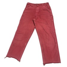 Vintage Stanley Painters Pants Over dyed Red Made In USA Size 30 X 27