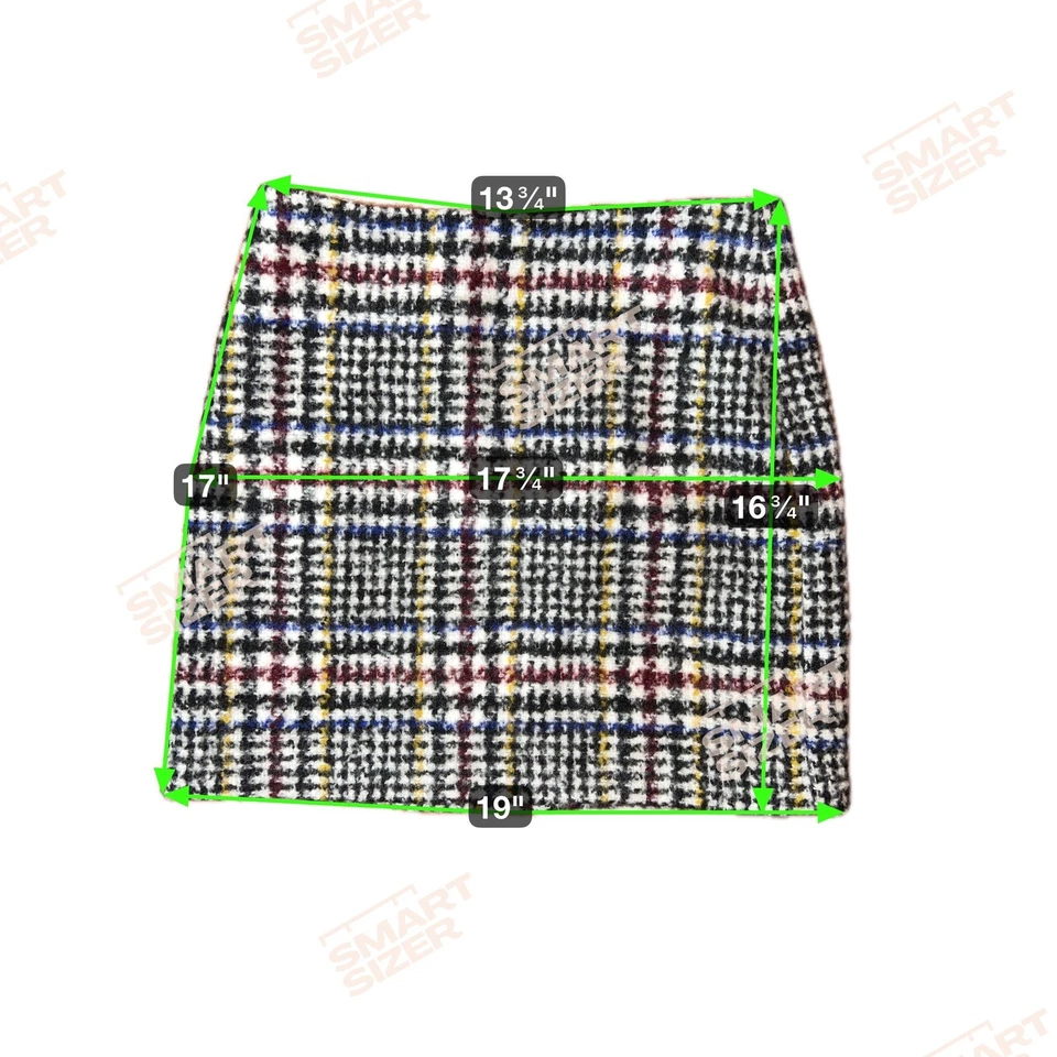 KOOKAÏ Plaid Mini Skirt Wool Blend Size 36 Black White Red Blue Yellow Textured - Image 2 of 4