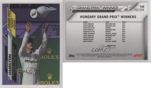 2020 Topps Chrome Formula 1 Purple Refractor /399 Lewis Hamilton #144 Rookie RC