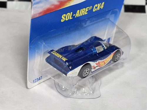 1992 Hot Wheels Blue Card Collector #254 SOL-AIRE CX4 Race Team Blue NIP Car New - Picture 4 of 8