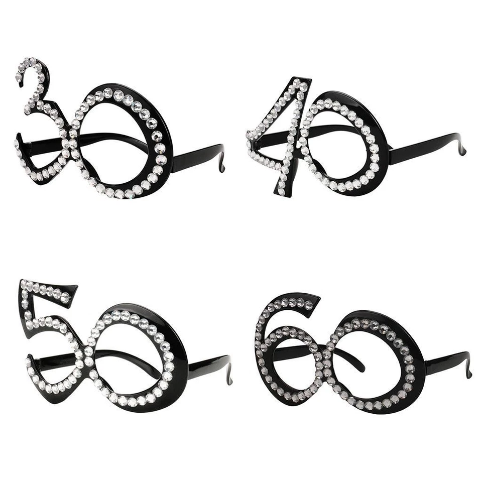 Lunettes de vue transparentes en plastique noir pour fête d'anniversaire - Photo 1/1
