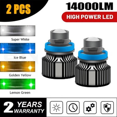 2X 9006 LED Projector Laser Headlights Bulb White/Blue/Yellow/Green Fog Lights
