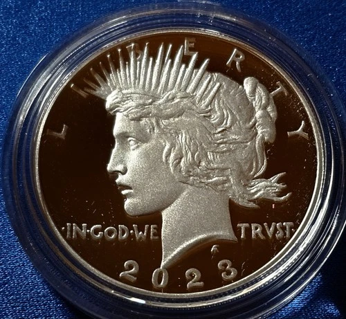 2023 S Peace Silver Dollar Proof Coin, Original US Mint Box - COA