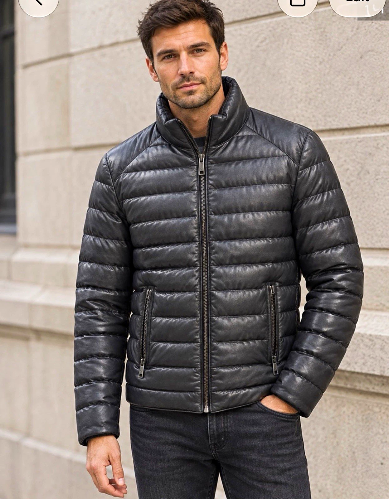 Milestone MS Hendrik Men’s Black Quilted Puffer Jacket Size M EU 50 NWT - product detail image 1