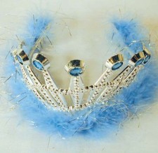 2 FEATHER TIARA princess toys gifts crown costumes girls fancy teria new dressup
