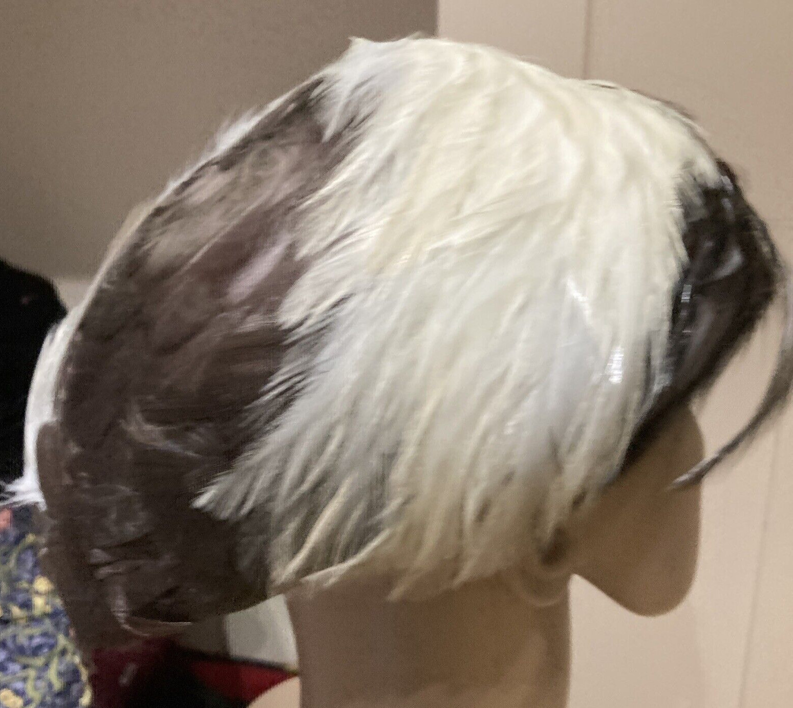 Vintage 1950s Cream/Brown Feather Hat/Part of Hat? 7