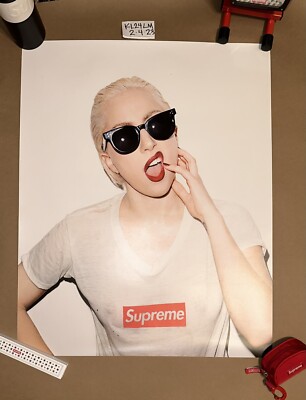 K*K様 supreme レディーガガ ポスター Supreme Lady Gaga Single Poster 2011 Box Logo RARE AUTHENTIC Tyson