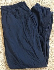Vintage 80s Reebok Windbreaker Exercise Pants Navy Blue Thailand Size Large