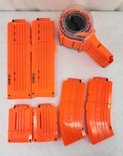 Lot of 7 Nerf Dart Gun 6 10 18 Round Ammo Magazine N-Strike Elite Orange