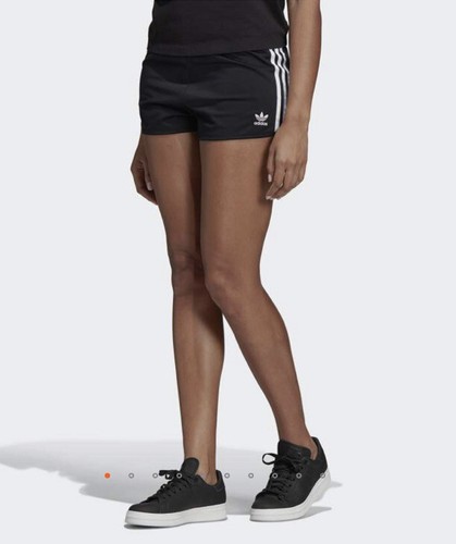Women's adidas Originals 3 Stripe Black Shorts Sports Gym Running DV2555 - Picture 3 of 8