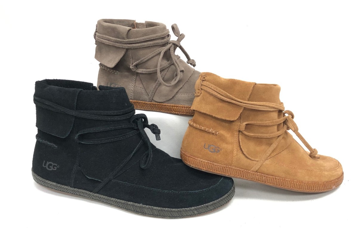 UGG Australia Reid Slate Chestnut Black Ankle Boot 1019129 Suede