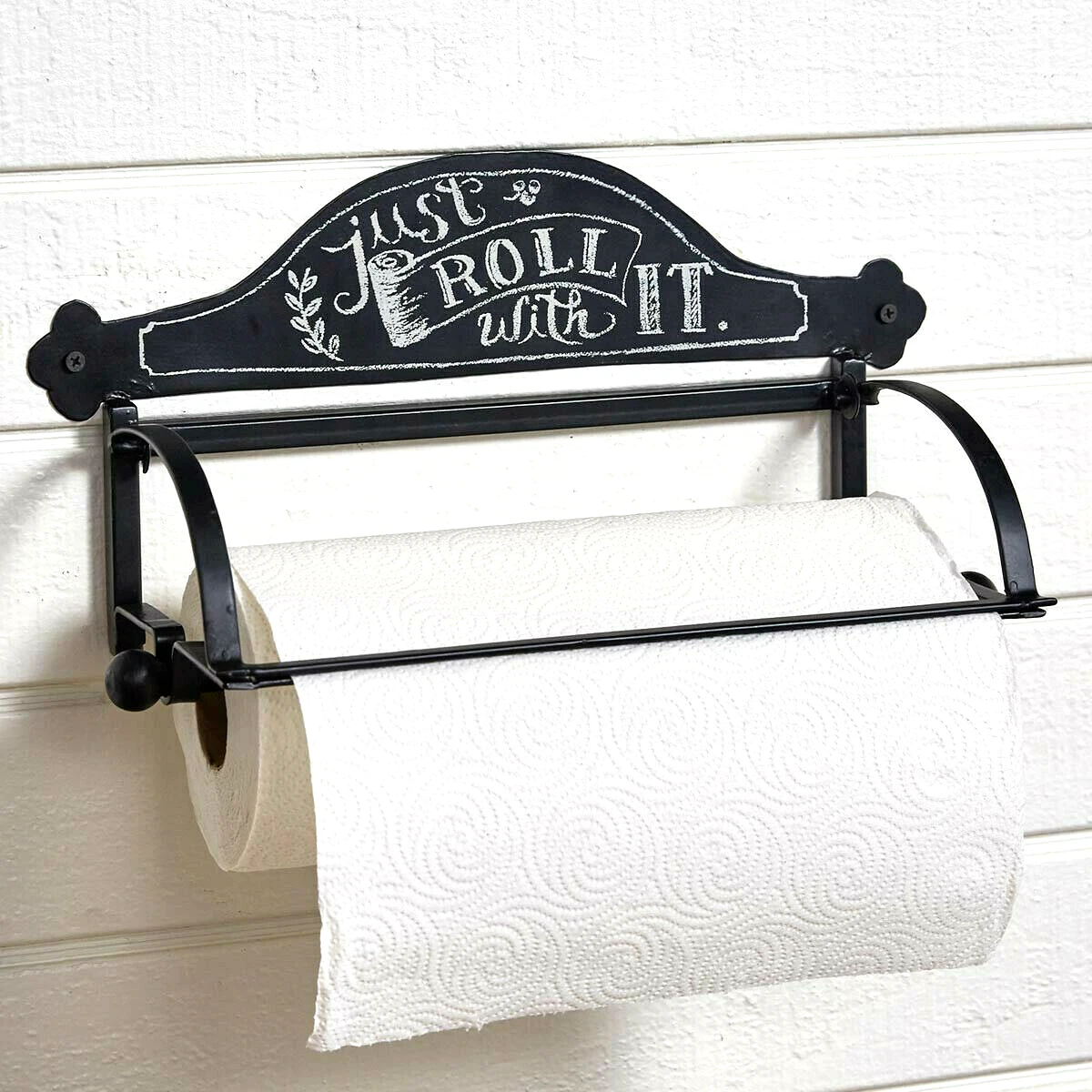 Stur de Blacksmith Handmade Rustic Paper Towel Holder Wrought Iron Wall Mount for Kitchen