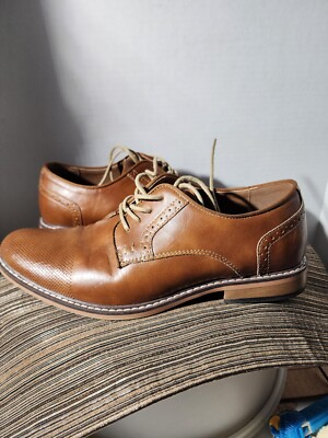 (取寄) スティーブマデン メンズ  Steve Madden men Steve Madden Mmanuel Cognac Steve Madden Men's Cognac Leather Dress Shoes Size 10.5 M Clean