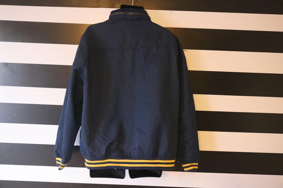 U.S. Polo ASSN. Men’s Navy & Yellow Full Zip Snap Button Jacket Hooded Size XXL - Image 2 of 4