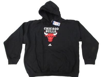 New Chicago Bulls Mens Size XL XLarge Black Adidas Pullover Hoodie