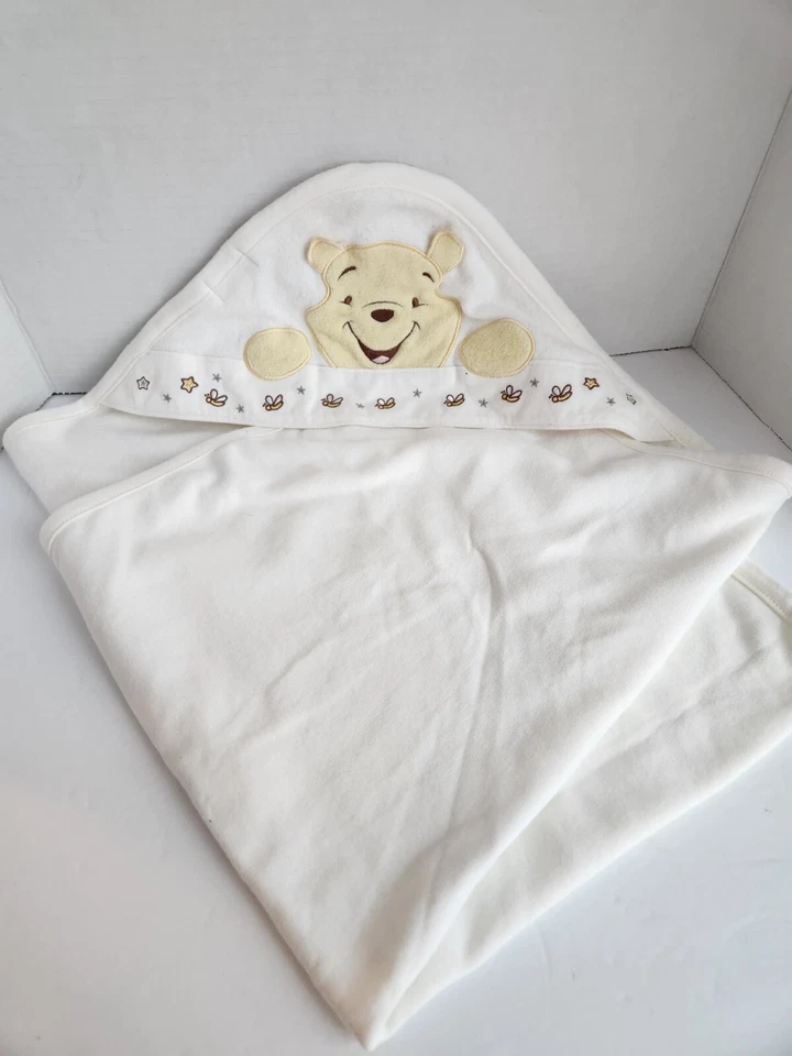 De Colección Muy Buen Estado Disney Bebé Winnie The Pooh Bebé Manta Vellón Verde Enmarcado Sonrisa Abeja Foto 2 de 4