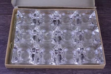 Clear Glass Open Salt Wells Cellar Dips and spoons set of 12 dips 10 spoons