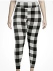 No Boundaries Soft Velour Black Buffalo Plaid Leggings Size XXXL (23-25) NWT — photo 1