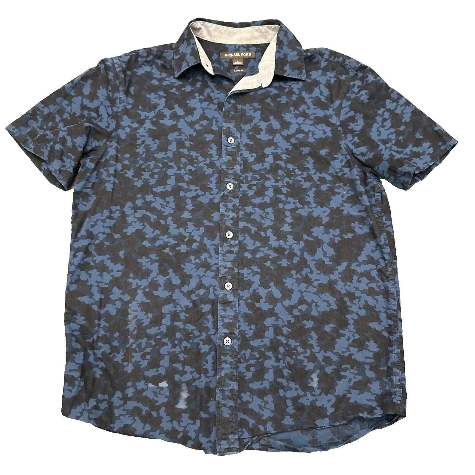 Michael Kors 迷彩休闲纽扣衬衫男士
