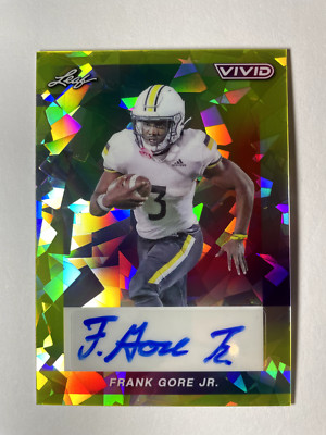 2024 Leaf Vivid NFL Yellow Crystal AUTO Frank Gore Jr Golden Eagles/Bills /10