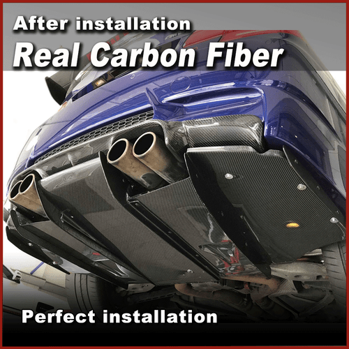 Fit For BMW E92 E93 M3 2009-2013 Real Carbon Rear Bumper Diffuser Floor Lip Fins - Picture 4 of 11