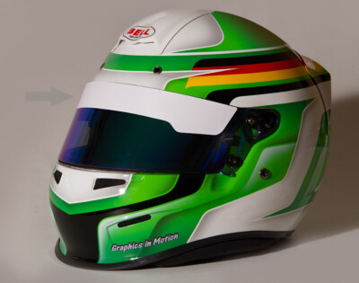 6 Visierstreifen Aufkleber f. BELL Helm Visier KC3 RS3-K CMR GP3 HP3 KF3 Sport