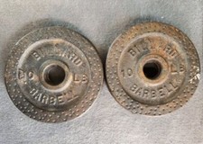 Vintage Billard Barbell 10 lb Standard Weight Plate Cast Iron Dimple