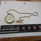 Elgin antique pocket watch gold filled case 7 jewel --doesn't work super chain
