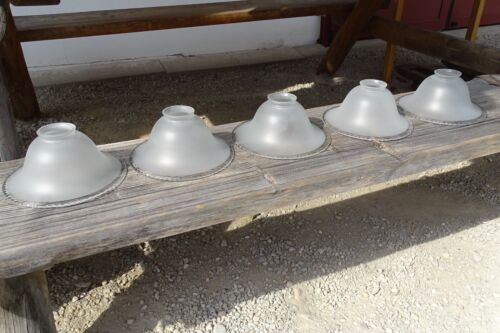 5 LAMPENSCHIRM ERSATZSCHIRM Art Deco Schalen Lampenglas farbloses Glas satiniert - Bild 1 von 11