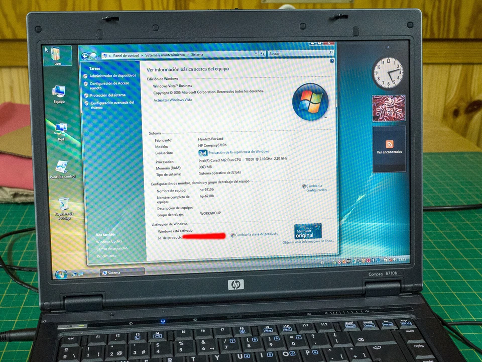 HP Compaq 6710b Core 2 Duo T8100 2.1Ghz - 4GB - 400GB SSD - Imagen 3 de 4