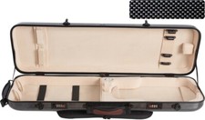 DE Geigenkoffer Glasfaser Safe Oblong 4/4 M-case Schwarz Point - Creme